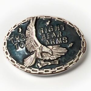 Silver and Black Eagle Belt Buckle